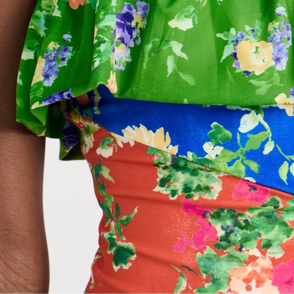 💐 Caroline Constas, Radiant Floral Colorblock Marisol One Piece Swimsuit - Picture 10 of 16